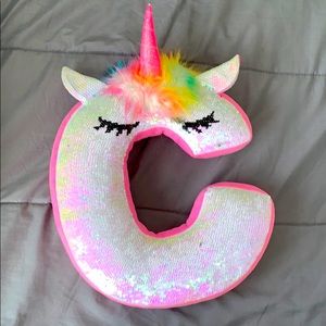 justice unicorn letter pillow